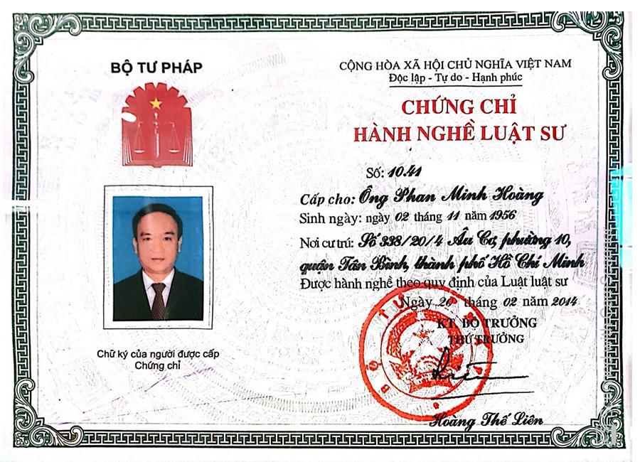 Giấy chứng nhận hành nghề Luật sư